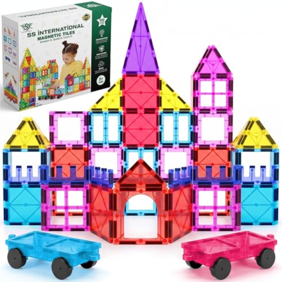 Magnetic Building Tiles Set 100Pcs - Ensemble de construction de tuiles magnétiques