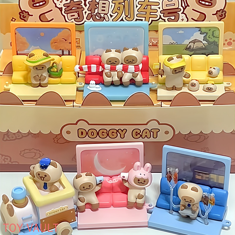 Anime Action Figure Blind Box - Véritable Kkv Doggy Cat Fantasy Train