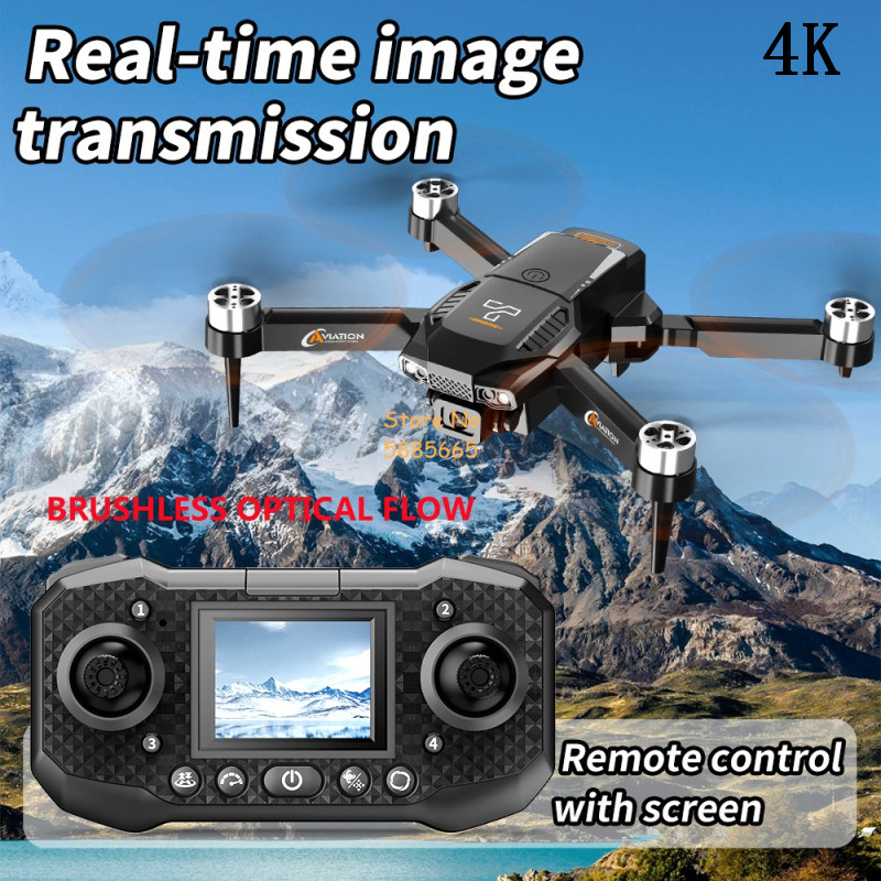 Fpv Brushless Rc Drone 4K - Drone télécommandé pliable, caméra 4K, flux