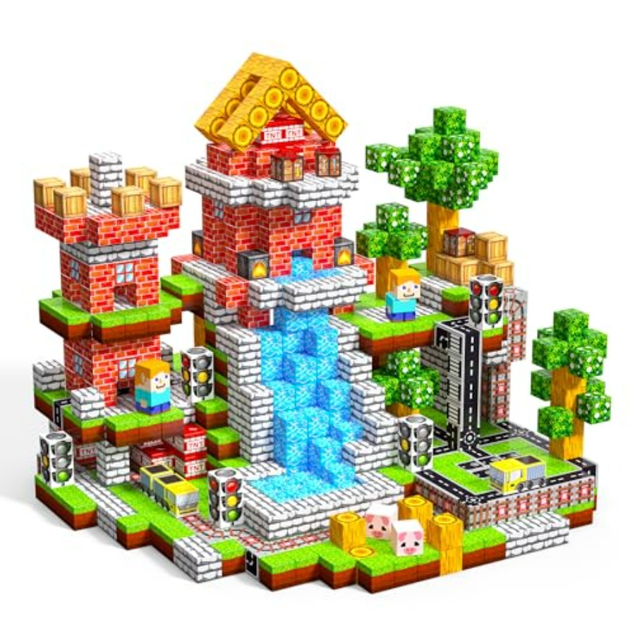 Magnetic Building Tiles Set 100Pcs - 100 blocs magnétiques, ensemble de cubes