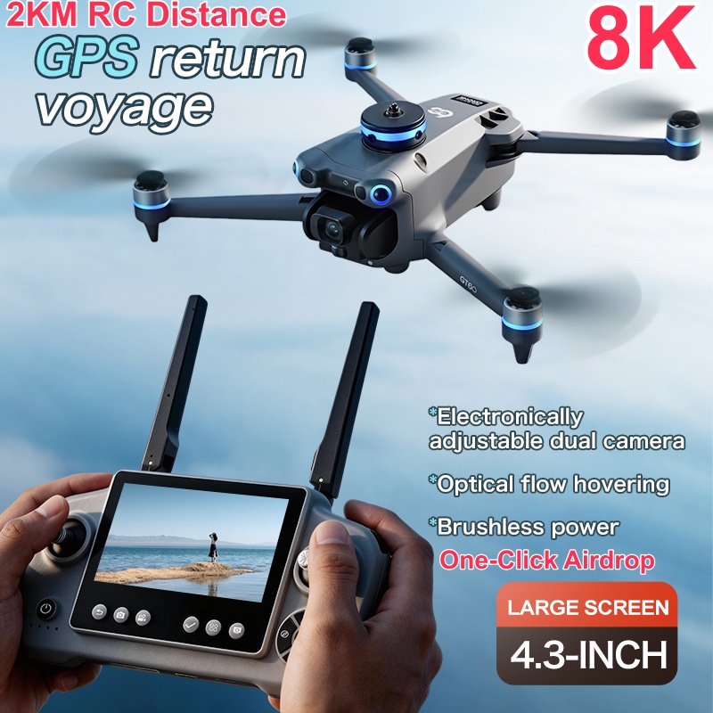 Fpv Brushless Rc Drone 4K - Drone RC 8K ESC avec écran