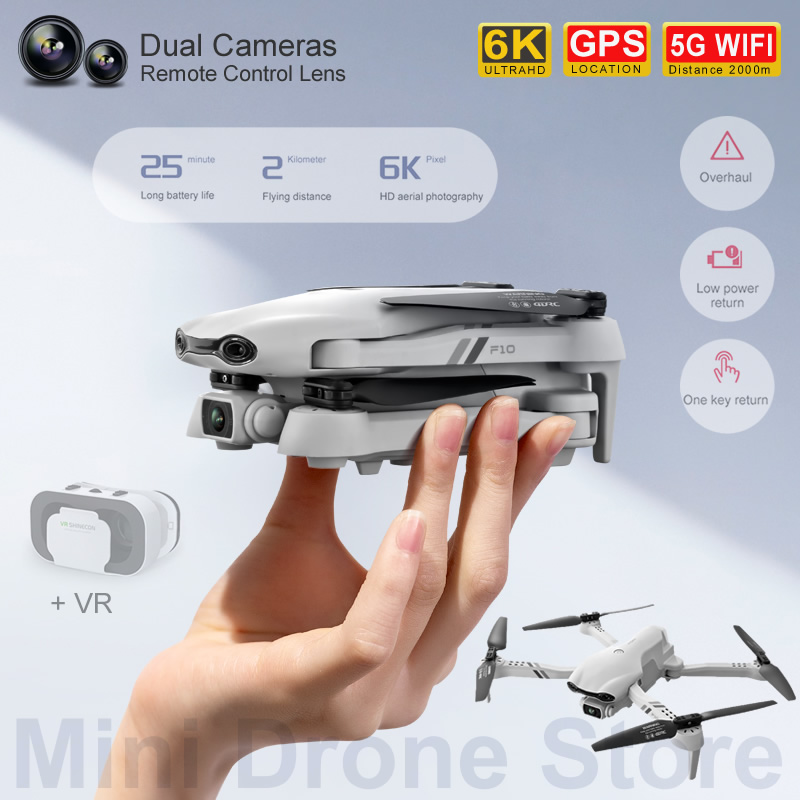 Fpv Brushless Rc Drone 4K - F10 RC hélicoptères cadeau GPS Drone