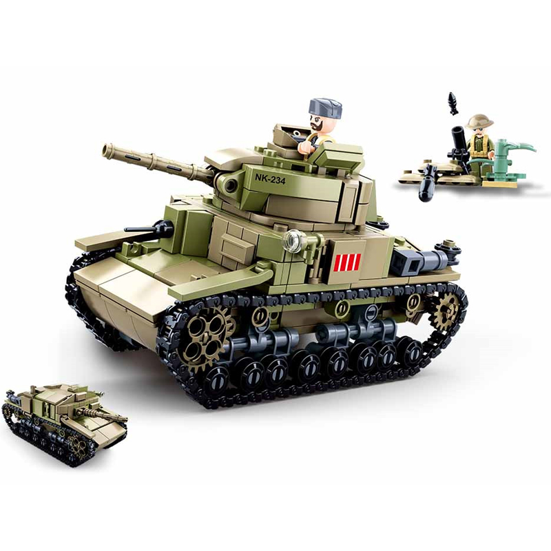 Lego Compatible Military Tank - SLUBAN-Ensemble de blocs de construction MOC