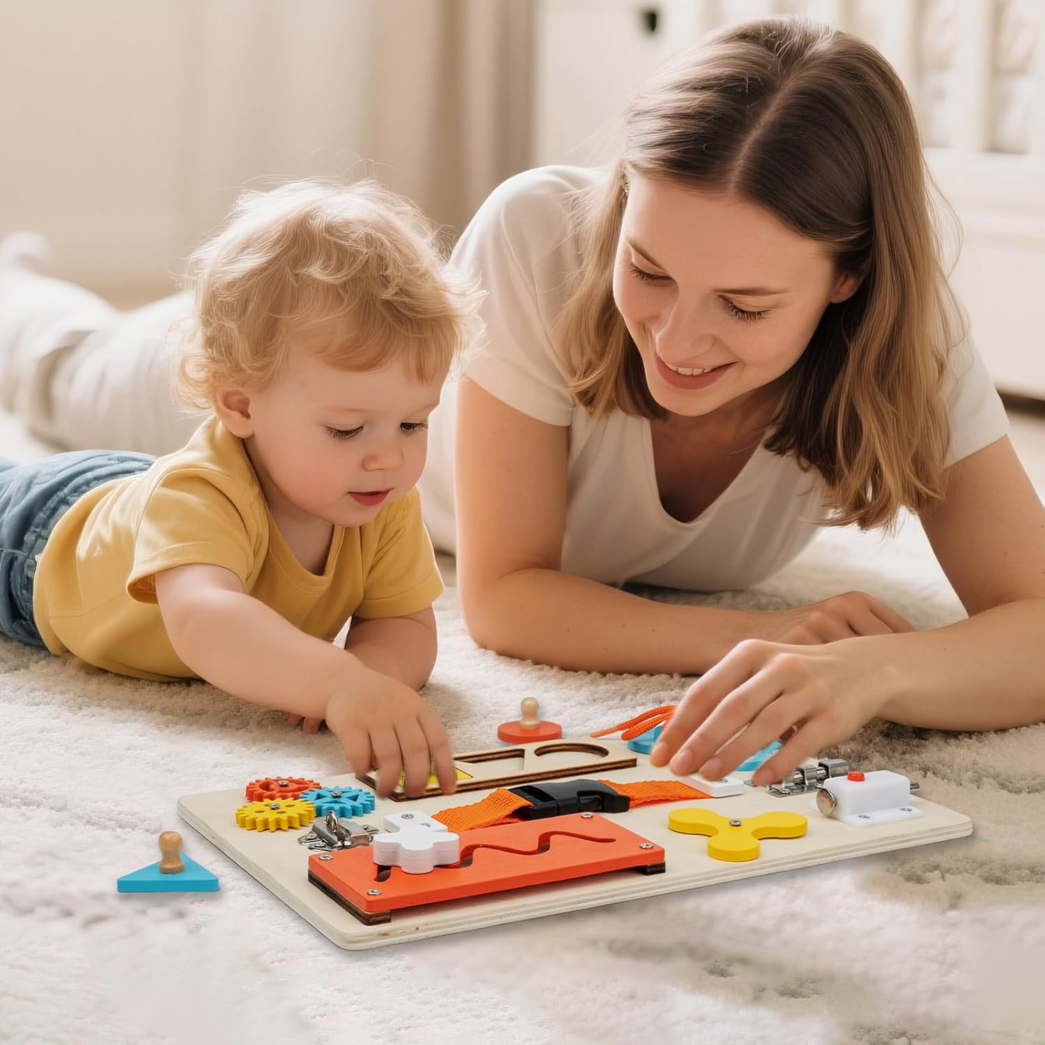 Planche occupée Montessori pou - Montessori Wooden Busy Board Toddler avis et prix