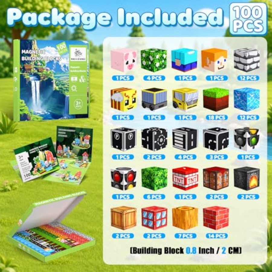 100 blocs magnétiques, ensembl - Magnetic Building Tiles Set 100Pcs avis et prix