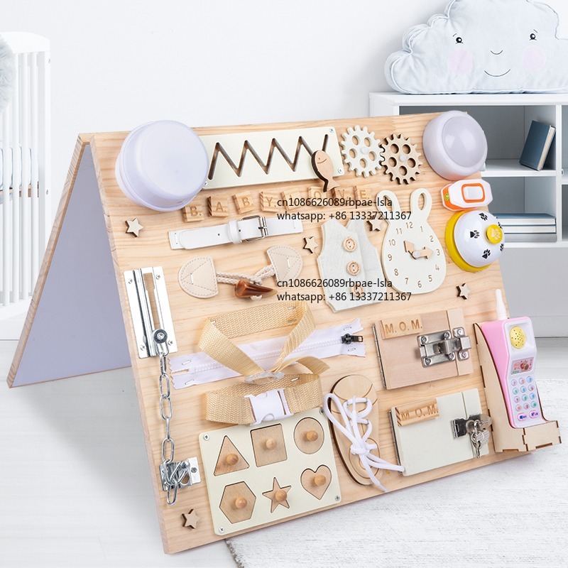 Tableau d'activités Montessori - Montessori Wooden Busy Board Toddler avis et prix