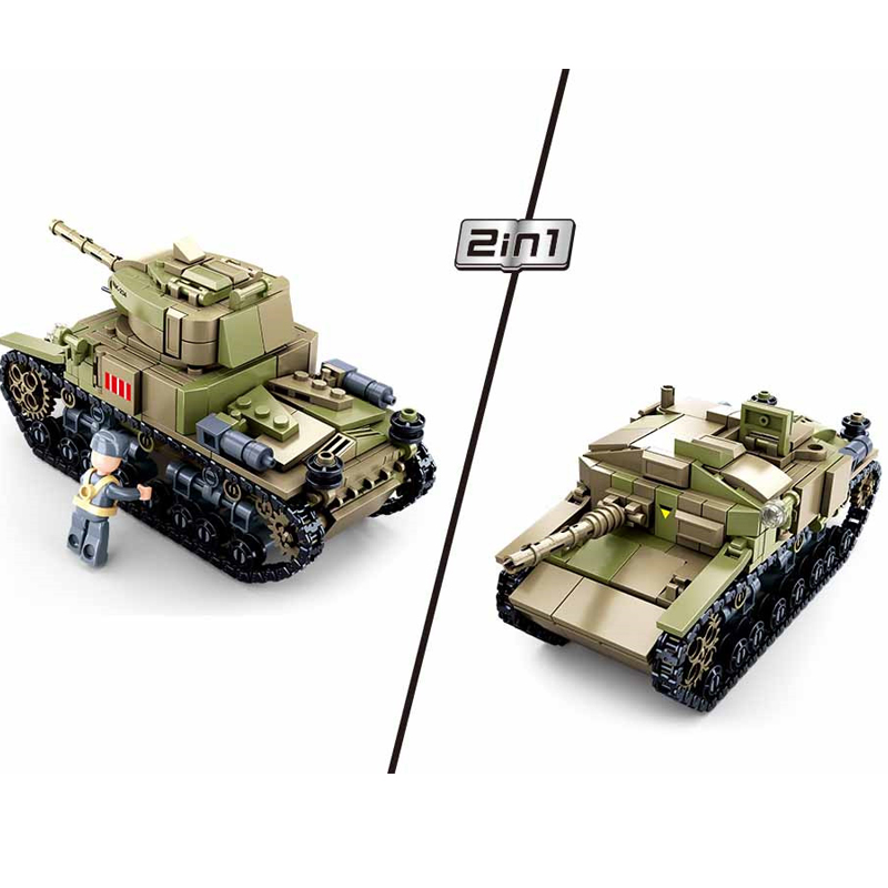 SLUBAN-Ensemble de blocs de co - Lego Compatible Military Tank avis et prix